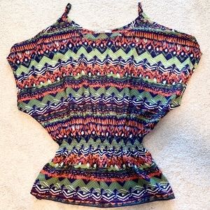 Papaya blouse, cold shoulder